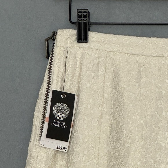 Vince Camuto Womens Skirt 2 Ivory Lace Mini Classic Occassion Feminine Coquette - Picture 6 of 12